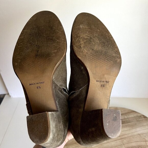 Madewell Billie Sage Worn in Suede Almond Toe Zipper Ankle Boot 8.5 - Picture 4 of 13